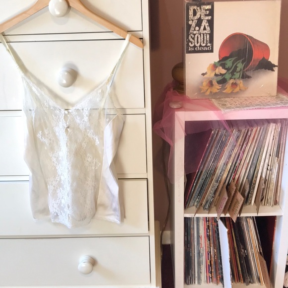 True Vintage Fairy Cami Camisole Tank Top Lace Front Bridal White Ethereal 34 Sm - Picture 1 of 17